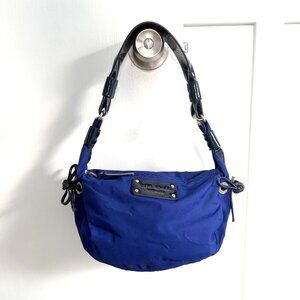 Cobalt Blue Nylon and Patent Leather Kate Spade Shoulder Bag